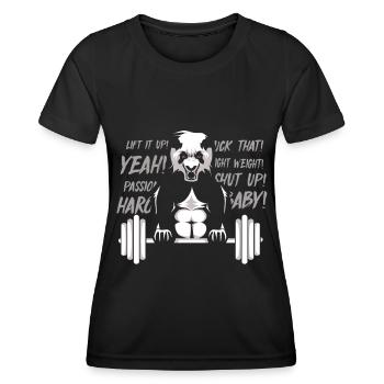 Fitness Freak Panda Bodybuilding Entraîneur - T-shirt sport Femme - noir - Devant - AI Model Female 172 light (172cm)