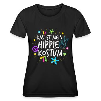 Hippie - Frauen Funktions-T-Shirt - Schwarz - Vorne - AI Model Female 172 light (172cm)
