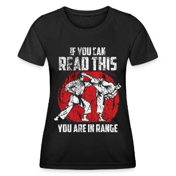 Martial Arts Fighter Karaté Kickboxing Sort - T-shirt sport Femme - noir - Devant - AI Model Female 172 light (172cm)