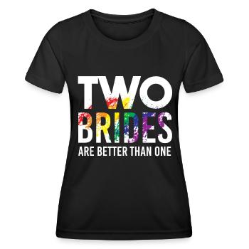 Mariage lesbien Mariage lesbien Mariage lesbien - T-shirt sport Femme - noir - Devant - AI Model Female 172 light (172cm)