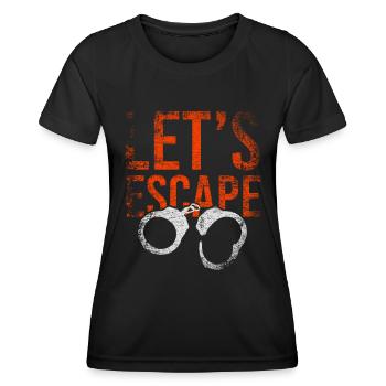 Permet de s'échapper de la prison - T-shirt sport Femme - noir - Devant - AI Model Female 172 light (172cm)