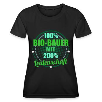 Bio-Bauer - Frauen Funktions-T-Shirt - Schwarz - Vorne - AI Model Female 172 light (172cm)