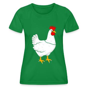 chicken - Women's Functional T-Shirt - kelly green - Front - AI Model Female 172 dark (172cm)