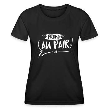 Stolzes Au Pair - Frauen Funktions-T-Shirt - Schwarz - Vorne - AI Model Female 172 light (172cm)