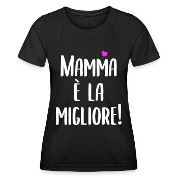Mamma È La Migliore - Frauen Funktions-T-Shirt - Schwarz - Vorne - AI Model Female 172 light (172cm)