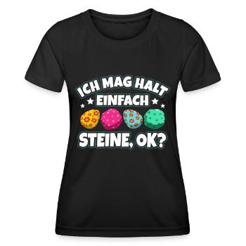 Steine - Frauen Funktions-T-Shirt - Schwarz - Vorne - AI Model Female 172 light (172cm)
