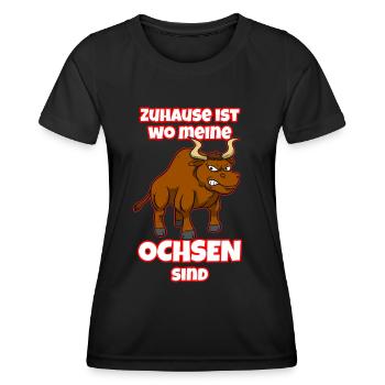 Zuhause Ist Wo Meine Ochsen Sind Ochsenzüchter - Frauen Funktions-T-Shirt - Schwarz - Vorne - AI Model Female 172 light (172cm)