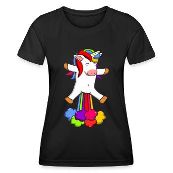 Farting Fart Farting Unicorn Funny - Women's Functional T-Shirt - black - Front - AI Model Female 172 light (172cm)
