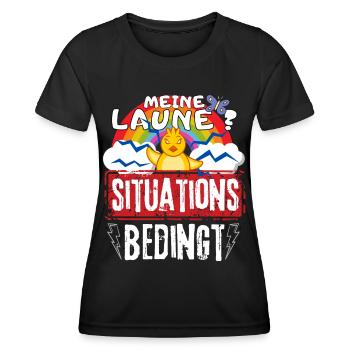 miese Laune Choleriker und Stimmungsschwankungen - Frauen Funktions-T-Shirt - Schwarz - Vorne - AI Model Female 172 light (172cm)