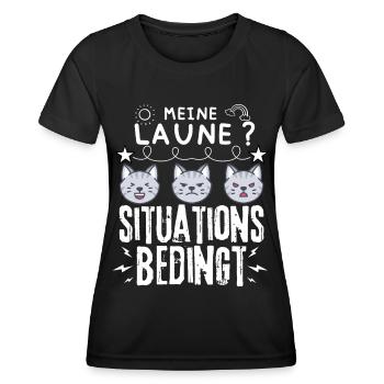 miese Laune Choleriker und Katzen - Frauen Funktions-T-Shirt - Schwarz - Vorne - AI Model Female 172 light (172cm)