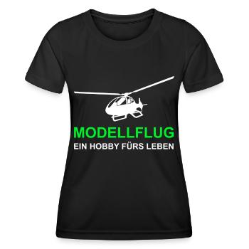 Modellbau Modellflug Hubschrauber - Frauen Funktions-T-Shirt - Schwarz - Vorne - AI Model Female 172 light (172cm)
