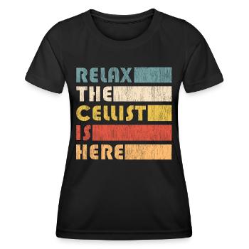 Violoncelliste d'instruments de musique - T-shirt sport Femme - noir - Devant - AI Model Female 172 light (172cm)