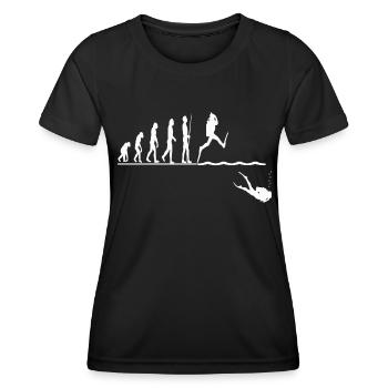 Evolution Tauchen Tauchgang - Frauen Funktions-T-Shirt - Schwarz - Vorne - AI Model Female 172 light (172cm)