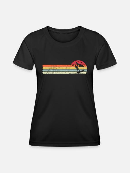 Wing Foiling Surfing wingskating wingboarding - Frauen Funktions-T-Shirt - Schwarz
