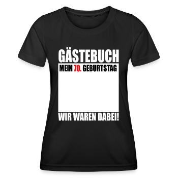 70. Geburtstag Gästebuch 70 Jahre Geschenk - Frauen Funktions-T-Shirt - Schwarz - Vorne - AI Model Female 172 light (172cm)
