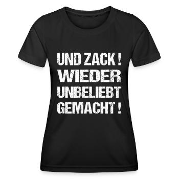Und zack wieder unbeliebt gemacht - Frauen Funktions-T-Shirt - Schwarz - Vorne - AI Model Female 172 light (172cm)