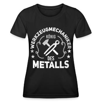 Werkzeugmechaniker König des Metalls Werkzeugbau - Frauen Funktions-T-Shirt - Schwarz - Vorne - AI Model Female 172 light (172cm)