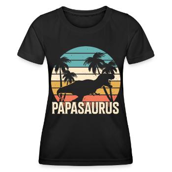 Papasaurus T-Rex Papa Father's Day Dad - Women's Functional T-Shirt - black - Front - AI Model Female 172 light (172cm)