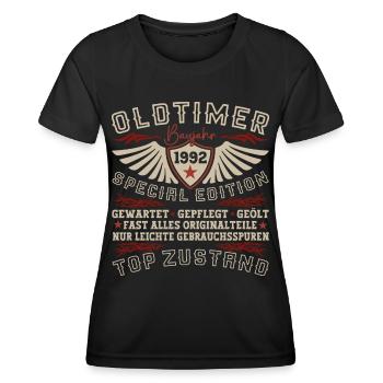 Oldtimer Jahrgang 1992 30. Geburtstag Geschenk Fun - Frauen Funktions-T-Shirt - Schwarz - Vorne - AI Model Female 172 light (172cm)