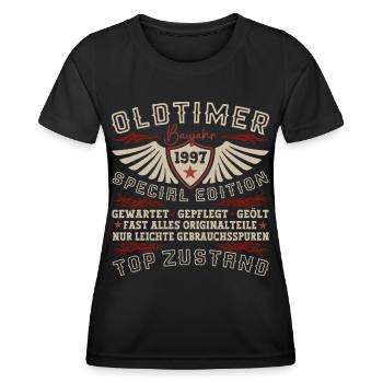 Oldtimer Jahrgang 1997 25. Geburtstag Geschenk Fun - Frauen Funktions-T-Shirt - Schwarz - Vorne - AI Model Female 172 light (172cm)
