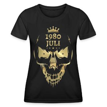 Juli 1980 Schedel Goud - Functioneel T-shirt voor vrouwen - zwart - Voor - AI Model Female 172 light (172cm)