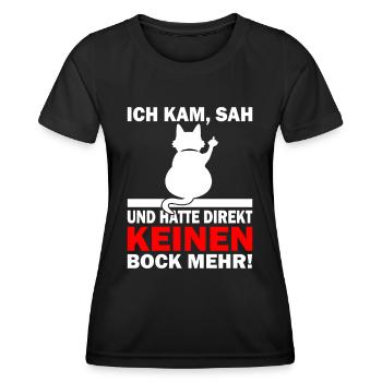 Ich kam sah und hatte keinen Bock mehr - Bürohumor - Frauen Funktions-T-Shirt - Schwarz - Vorne - AI Model Female 172 light (172cm)