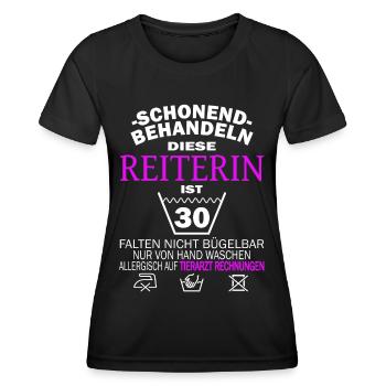 Reiterin & Pferd - 30. Geburtstag - Frauen Funktions-T-Shirt - Schwarz - Vorne - AI Model Female 172 light (172cm)
