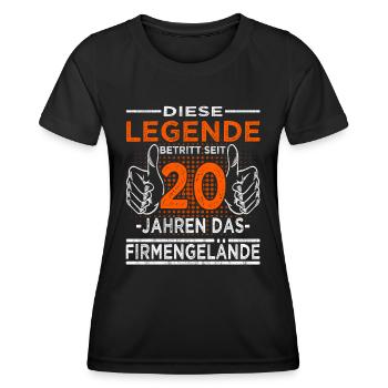 Legende betritt 20 Jahren Gelände - Firmenjubiläum - Frauen Funktions-T-Shirt - Schwarz - Vorne - AI Model Female 172 light (172cm)