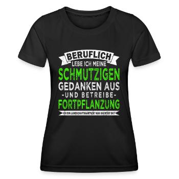 Landschaftsgärtner Gartenbau Schrebergarten - Frauen Funktions-T-Shirt - Schwarz - Vorne - AI Model Female 172 light (172cm)