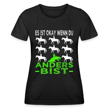 Western Reining - Westernreiten - Westernpferd - Frauen Funktions-T-Shirt - Schwarz - Vorne - AI Model Female 172 light (172cm)