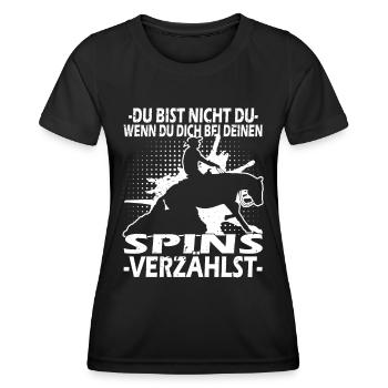 Western Reining - Westernreiten - Westernpferd - Frauen Funktions-T-Shirt - Schwarz - Vorne - AI Model Female 172 light (172cm)