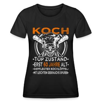 Küchenchef & Koch Top Zustand 60. Geburtstag - Frauen Funktions-T-Shirt - Schwarz - Vorne - AI Model Female 172 light (172cm)