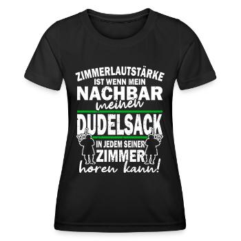 Dudelsack - Dudelsackspieler - Bagpiper - Frauen Funktions-T-Shirt - Schwarz - Vorne - AI Model Female 172 light (172cm)