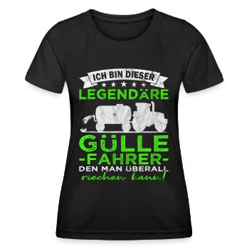 Ich bin dieser legendäre Güllefahrer - Landwirt - Frauen Funktions-T-Shirt - Schwarz - Vorne - AI Model Female 172 light (172cm)