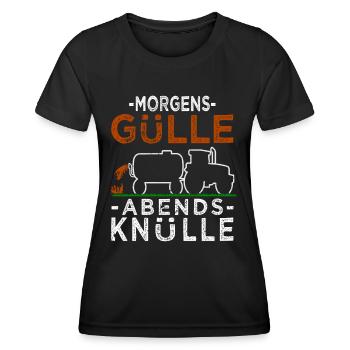Gülle Landwirt Sprüche Bauernhof - Frauen Funktions-T-Shirt - Schwarz - Vorne - AI Model Female 172 light (172cm)