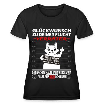 Glückwunsch zur Flucht Verräter - Jobwechsel - Frauen Funktions-T-Shirt - Schwarz - Vorne - AI Model Female 172 light (172cm)