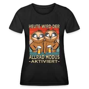 Bierspruch - Bierliebhaber - Faultier Spruch - Frauen Funktions-T-Shirt - Schwarz - Vorne - AI Model Female 172 light (172cm)