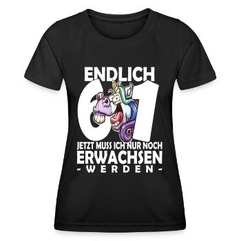 Endlich 61 Jahre - 61. Geburtstag - Frauen Funktions-T-Shirt - Schwarz - Vorne - AI Model Female 172 light (172cm)