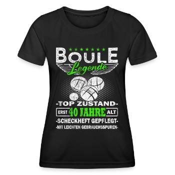 Boule - Boulespieler 40 Jahre - Frauen Funktions-T-Shirt - Schwarz - Vorne - AI Model Female 172 light (172cm)