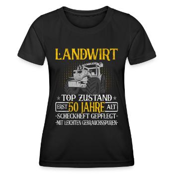 Landwirt 50 Jahre - Landwirtschaft - Bauernhof - Frauen Funktions-T-Shirt - Schwarz - Vorne - AI Model Female 172 light (172cm)