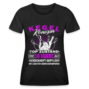 Kegelkönigin - Pudelkönigin - Kegeln - Kegelverein - Frauen Funktions-T-Shirt - Schwarz - Vorne - AI Model Female 172 light (172cm)