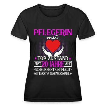 Pflegerin 20 Jahre - Altenpflegerin - Pflegekraft - Frauen Funktions-T-Shirt - Schwarz - Vorne - AI Model Female 172 light (172cm)