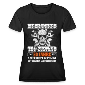 KFZ Mechaniker - Landmaschinenmechaniker -Tuning - Frauen Funktions-T-Shirt - Schwarz - Vorne - AI Model Female 172 light (172cm)