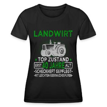 Landwirt 40 Jahre - Landwirtschaft - Bauernhof - Frauen Funktions-T-Shirt - Schwarz - Vorne - AI Model Female 172 light (172cm)