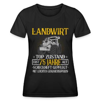 Landwirt 75 Jahre - Landwirtschaft - Bauernhof - Frauen Funktions-T-Shirt - Schwarz - Vorne - AI Model Female 172 light (172cm)