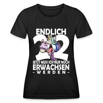 Endlich 22 Jahre - 22. Geburtstag - Frauen Funktions-T-Shirt - Schwarz - Vorne - AI Model Female 172 light (172cm)