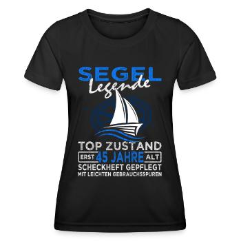 Segel Legende 45 Jahre - Segeln - Segelboot - Frauen Funktions-T-Shirt - Schwarz - Vorne - AI Model Female 172 light (172cm)