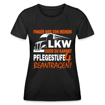 Finger weg von meinem LKW - LKW Fahrer - Frauen Funktions-T-Shirt - Schwarz - Vorne - AI Model Female 172 light (172cm)