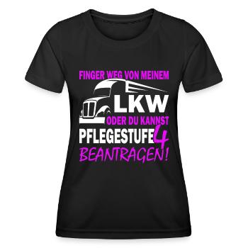 Finger weg von meinem LKW - LKW Fahrer - Frauen Funktions-T-Shirt - Schwarz - Vorne - AI Model Female 172 light (172cm)