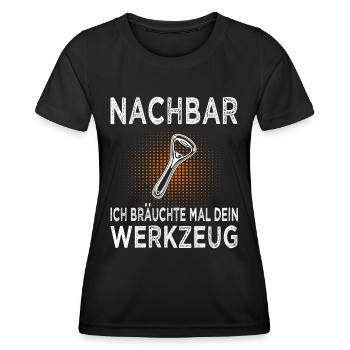 Nachbar - Nachbarin - Nachbarschaftsgeschenk - Frauen Funktions-T-Shirt - Schwarz - Vorne - AI Model Female 172 light (172cm)